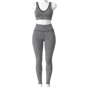 NEW VARLEY Green Black Tiger 2 PC Sports Bra and Leggings Yoga SET SIZE XS/S